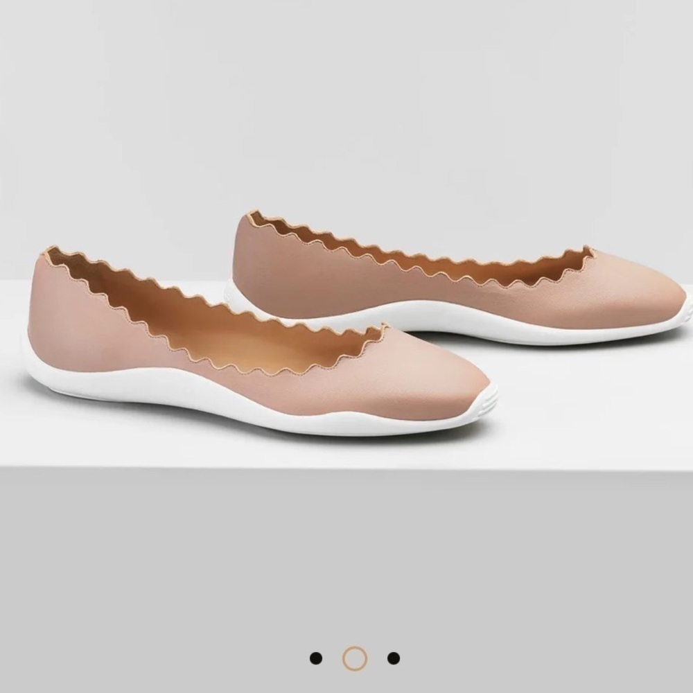 NWT Chloe Lauren Runner ballerinas in leather cream white pink tea - Picture 5 of 6